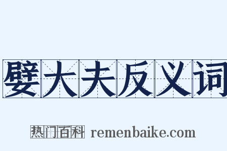 嬖大夫反义词是什么意思的图片